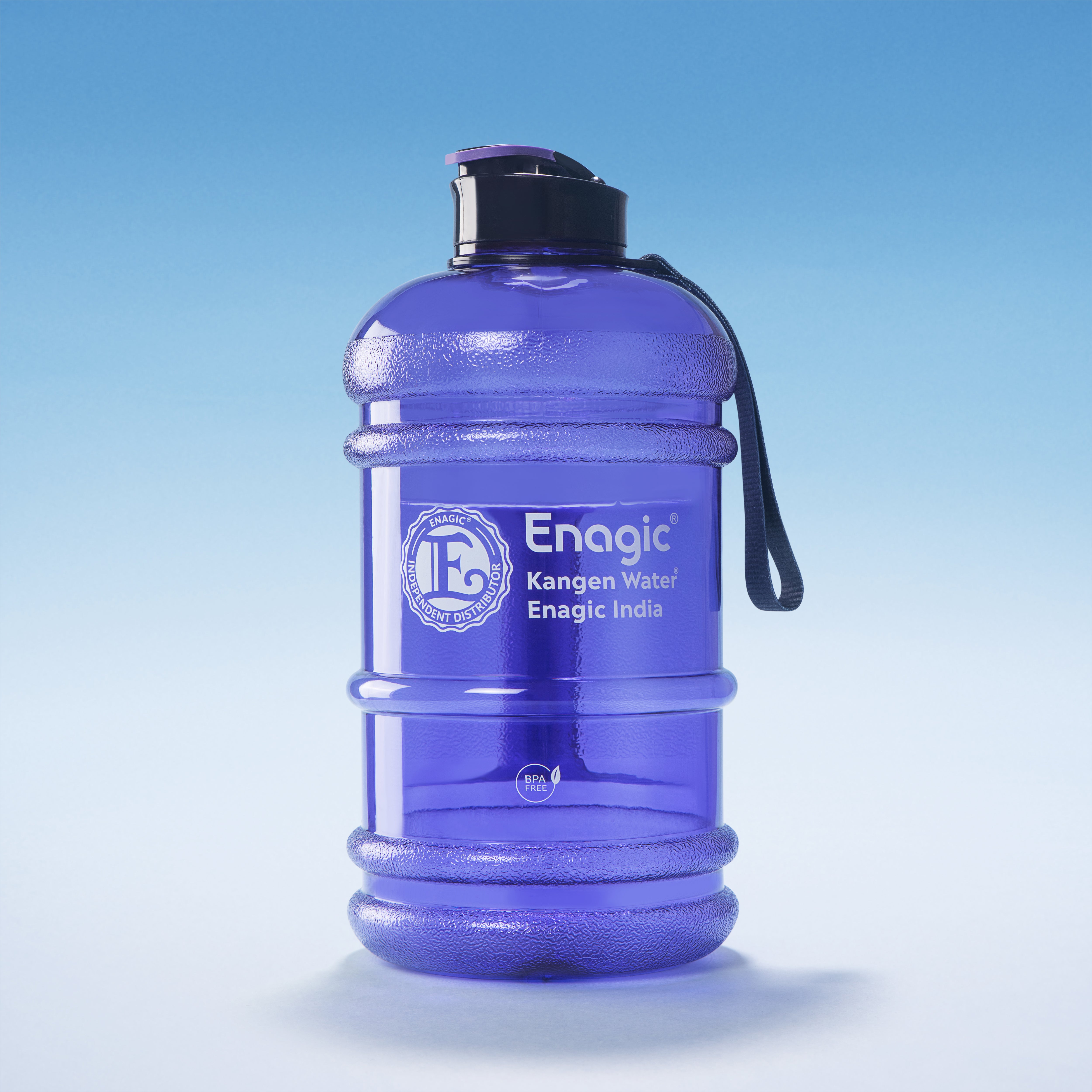 Enagic Kangen 1300ml Tritan Water Bottle – Glossy Finish Sipper with Strap | BPA-Free, Leakproof, Reusable