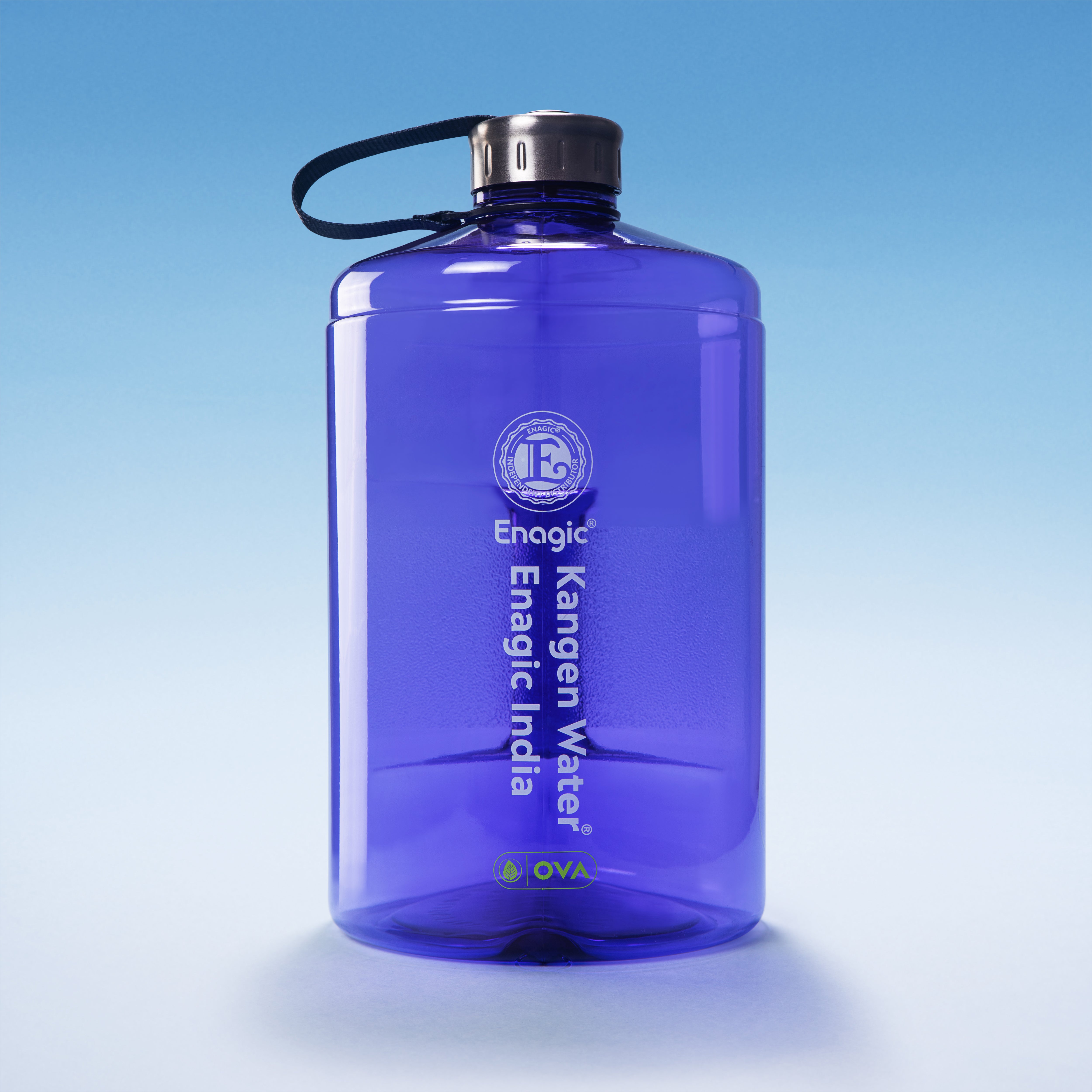 Enagic Kangen 3700ml Tritan Water Bottle – Glossy Finish with Stainless Steel Lid & Handle | BPA-Free, Leakproof, Mega Size & Durable