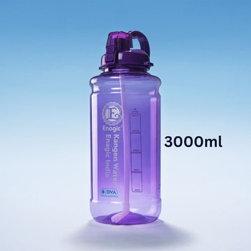 Enagic Kangen 3000ml Tritan Water Bottle – Mega Size with Sipper Pipe & Carry Handle | BPA-Free, Leakproof, Durable & Reusable