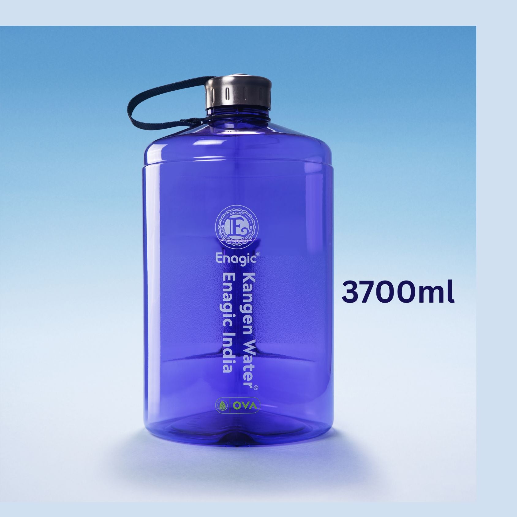 Enagic Kangen 3700ml Tritan Water Bottle – Glossy Finish with Stainless Steel Lid & Handle | BPA-Free, Leakproof, Mega Size & Durable
