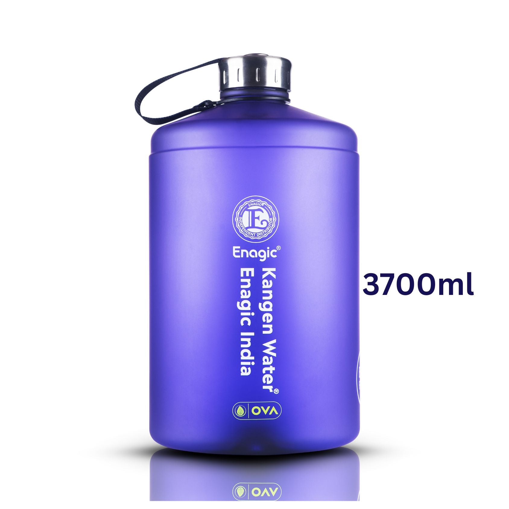 Enagic Kangen 3700ml Tritan Water Bottle – Matte Finish with Stainless Steel Lid & Handle | BPA-Free, Leakproof, Mega Size & Durable