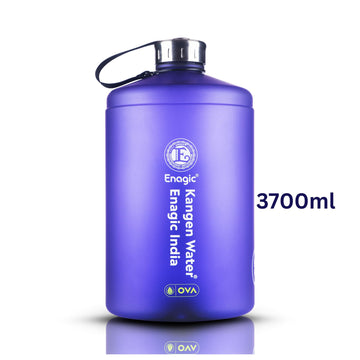Enagic Kangen 3700ml Tritan Water Bottle – Matte Finish with Stainless Steel Lid & Handle | BPA-Free, Leakproof, Mega Size & Durable