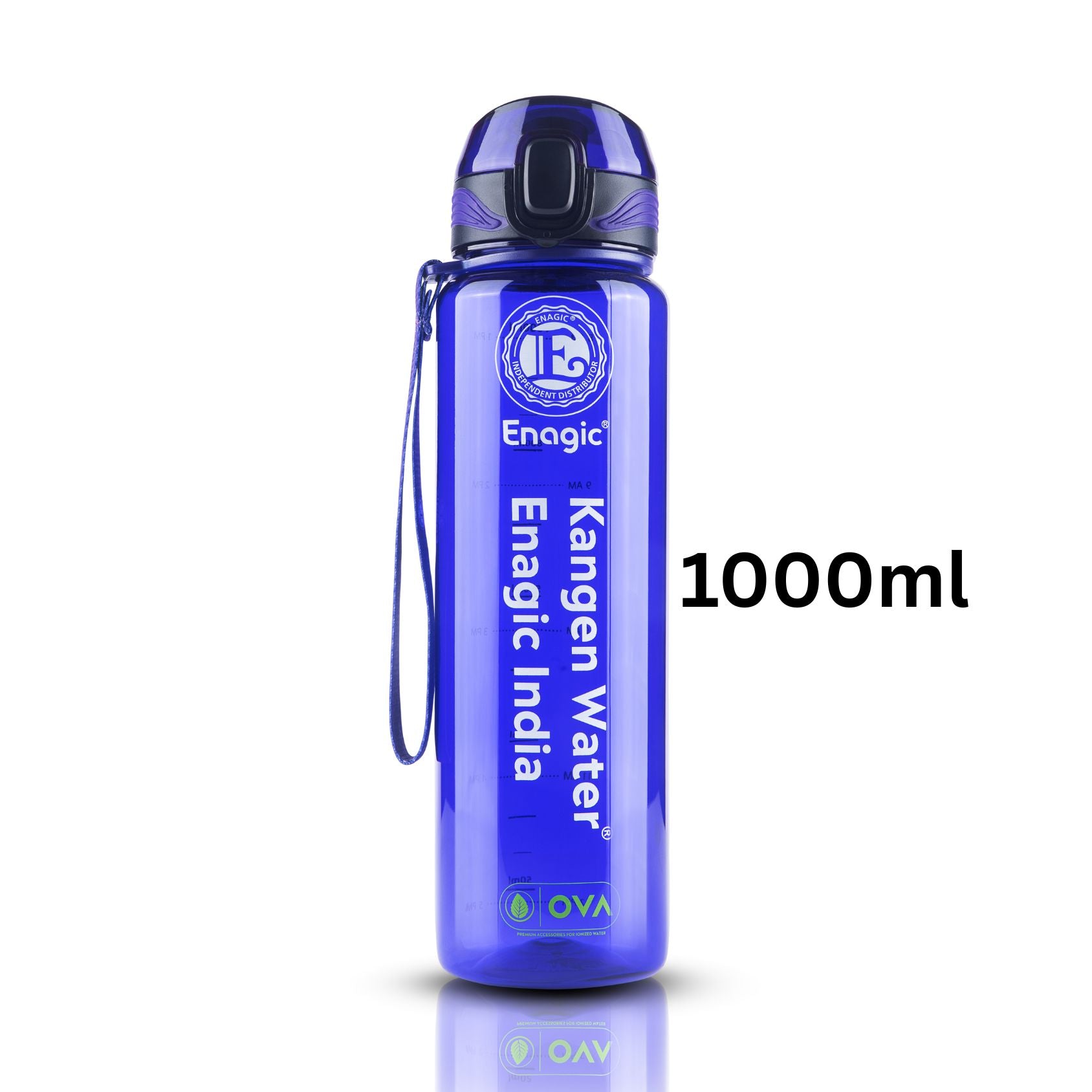 Enagic Kangen 1000ml Tritan Water Bottle – Glossy Finish | BPA-Free, Leakproof, Reusable with Cup Style Lid