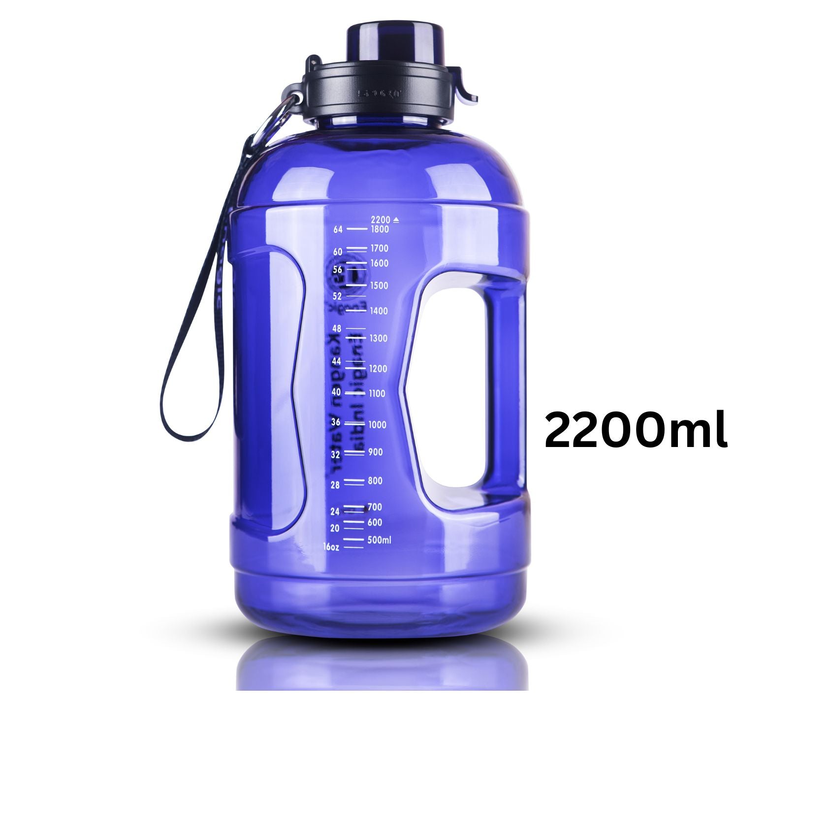 Enagic Kangen 2200ml Round Tritan Water Bottle – Extra-Large Sipper Bottle with Strap Holder | BPA-Free, Leakproof, Durable & Travel-Friendly