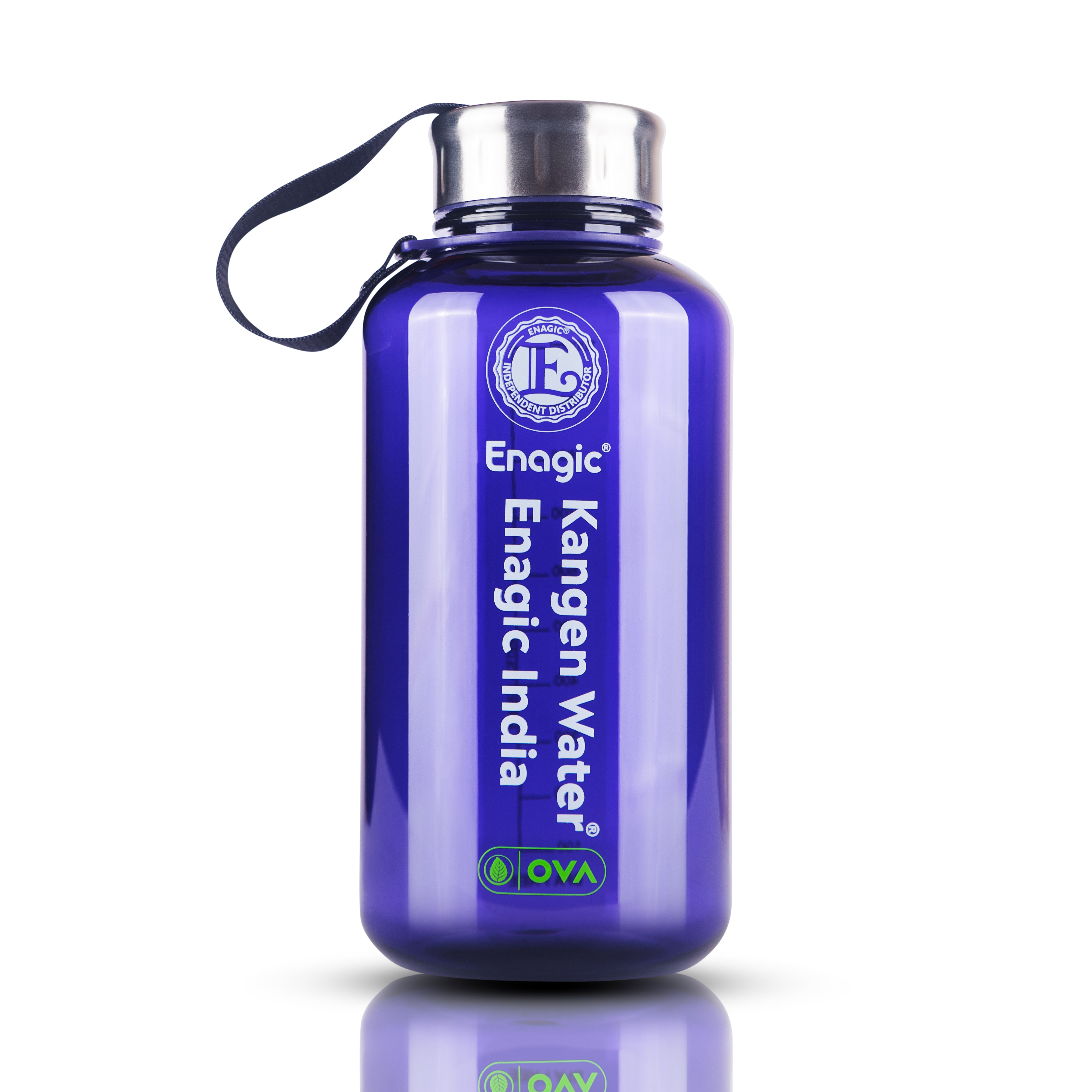 Enagic Kangen 1000ml Tritan Water Bottle – BPA-Free, Leakproof, Reusable | Classic Design with Steel Lid & Strap