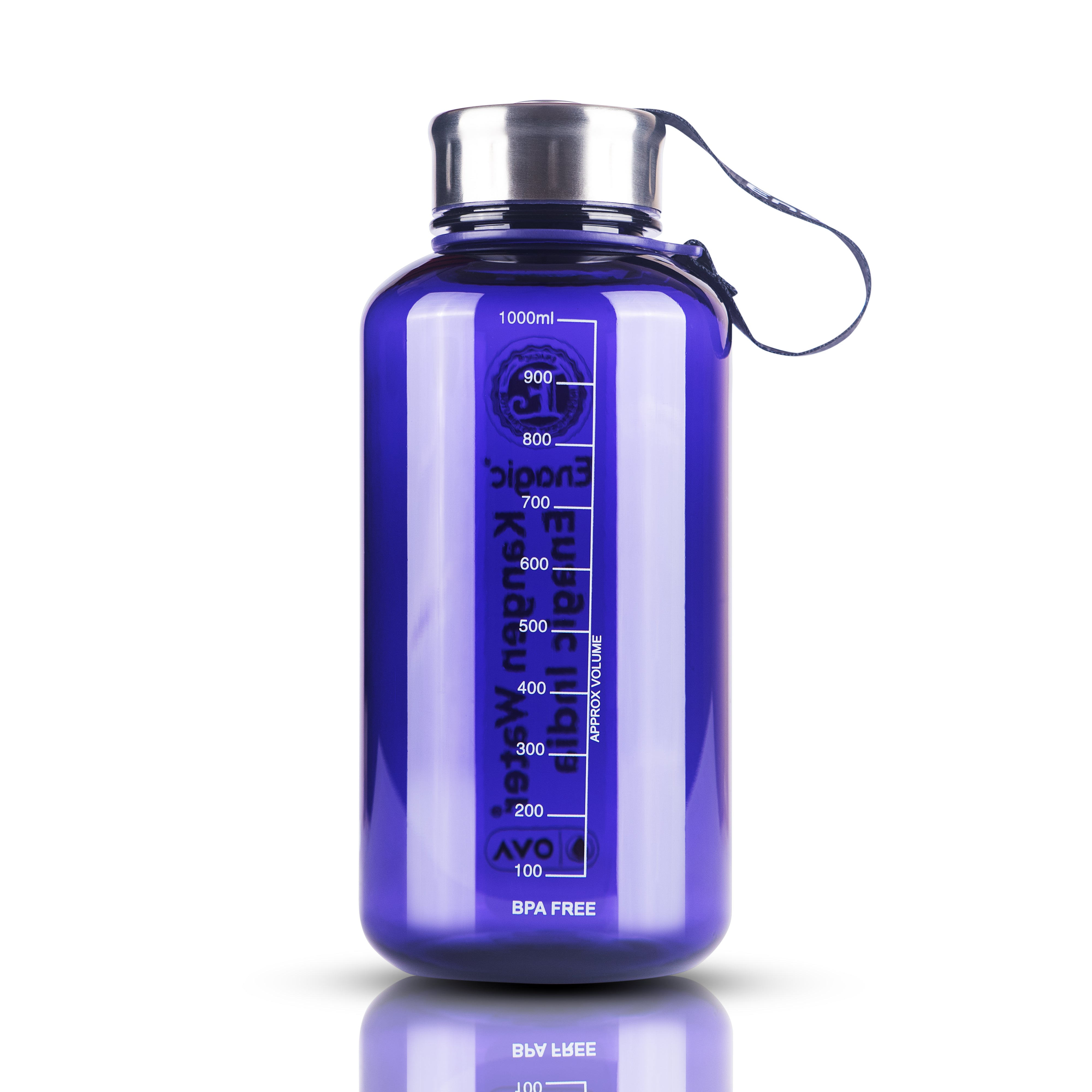 Enagic Kangen 1000ml Tritan Water Bottle – BPA-Free, Leakproof, Reusable | Classic Design with Steel Lid & Strap
