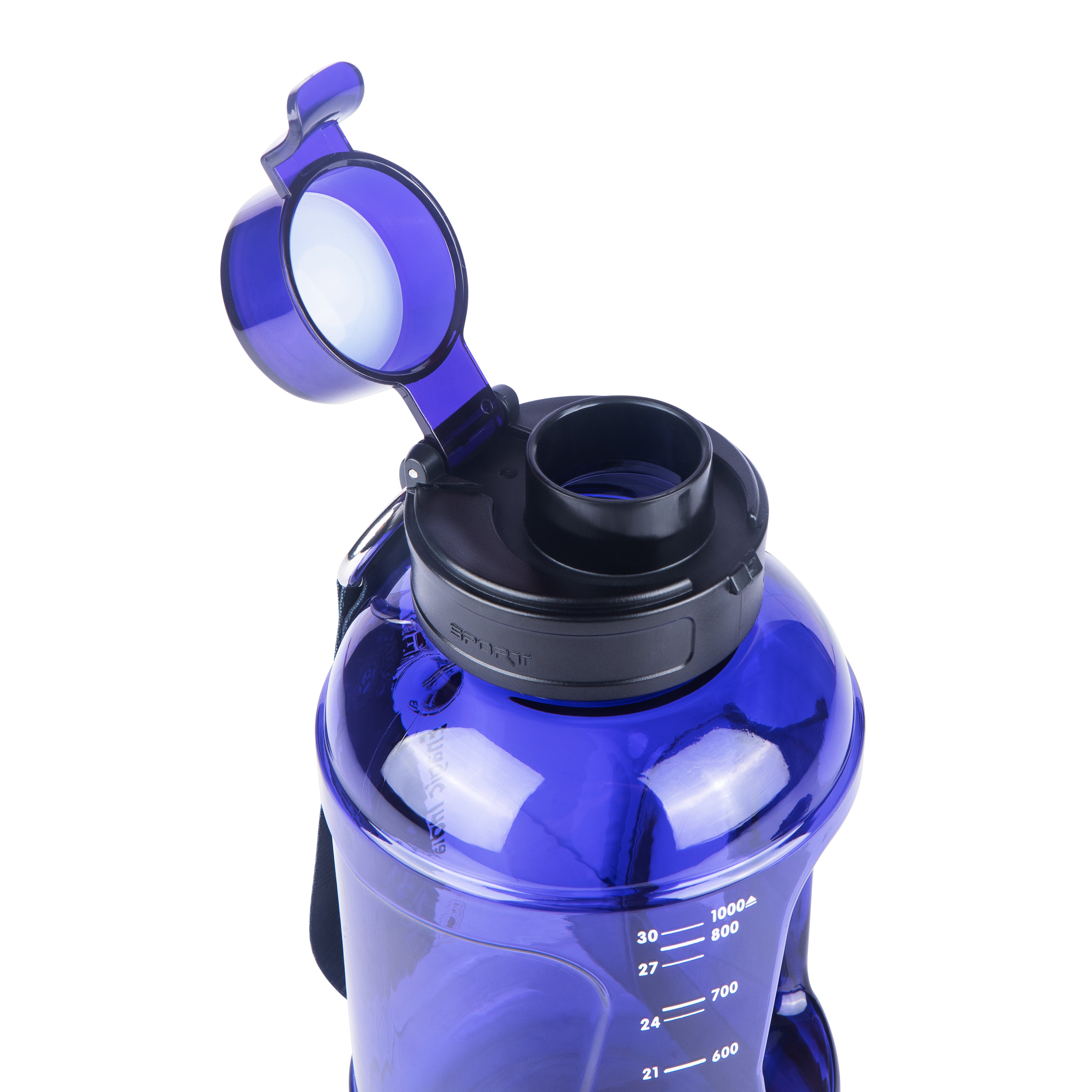 Enagic Kangen 1000ml Round Tritan Water Bottle – Sipper Lid with Strap Holder & Handle | BPA-Free, Leakproof, Reusable