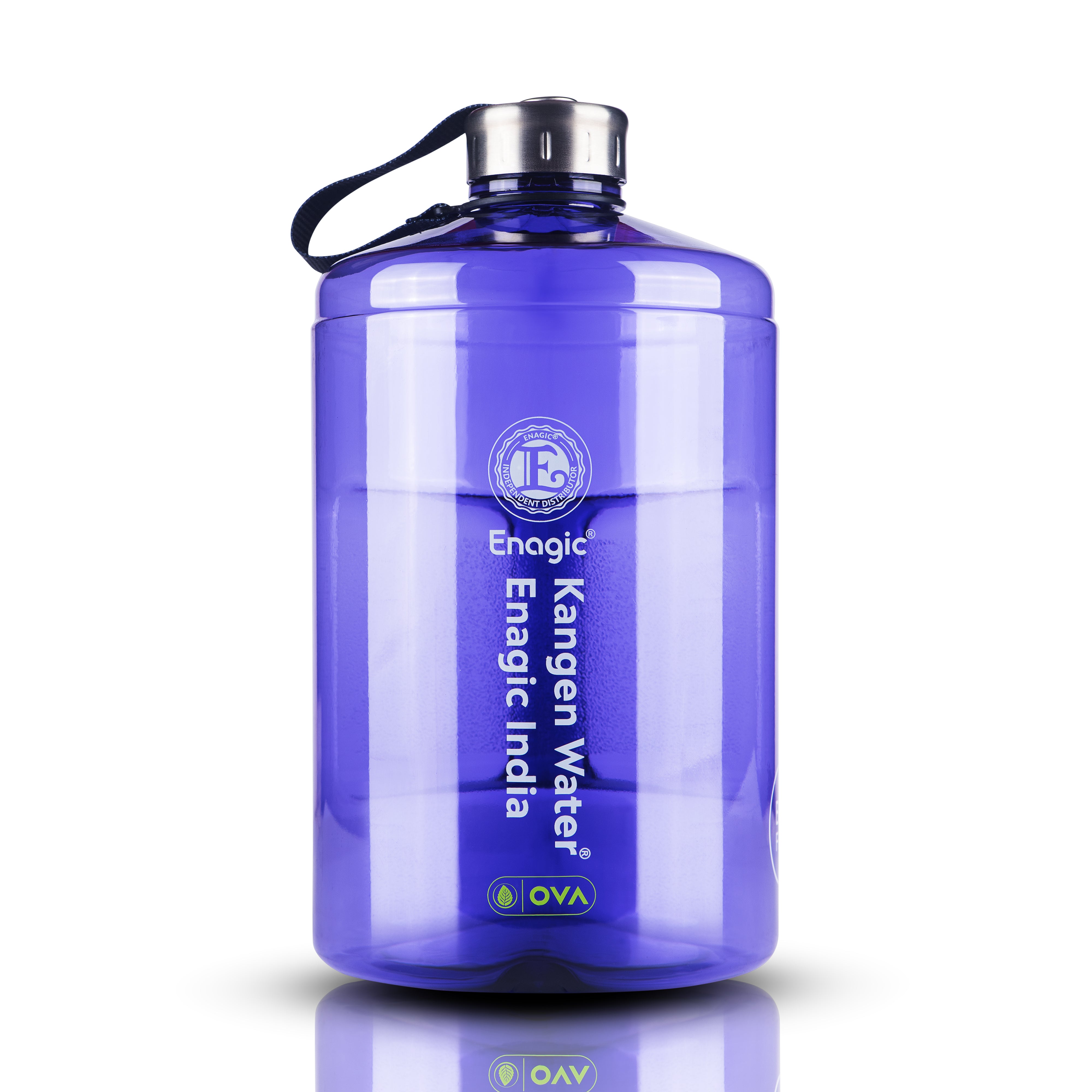 Enagic Kangen 3700ml Tritan Water Bottle – Glossy Finish with Stainless Steel Lid & Handle | BPA-Free, Leakproof, Mega Size & Durable