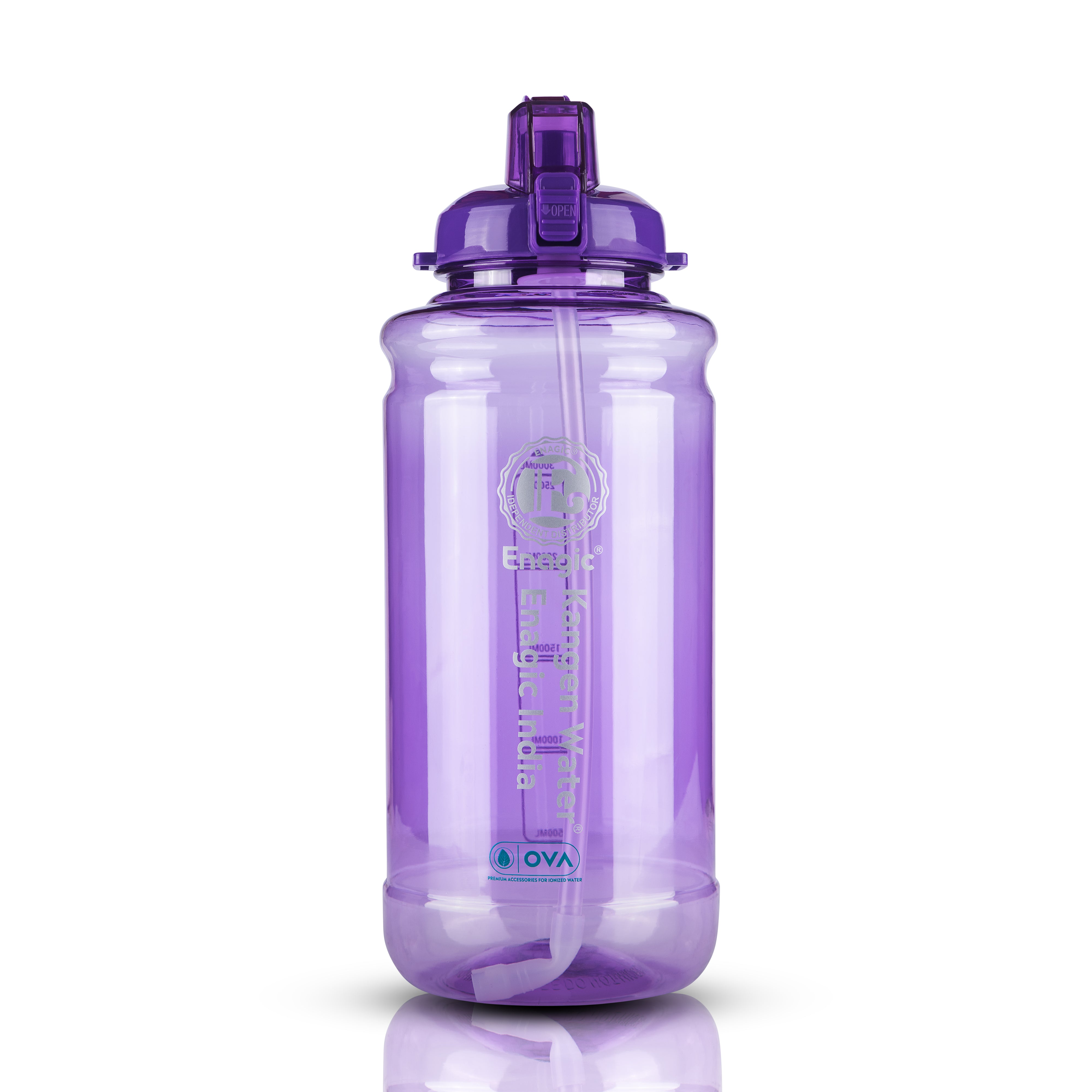 Enagic Kangen 3000ml Tritan Water Bottle – Mega Size with Sipper Pipe & Carry Handle | BPA-Free, Leakproof, Durable & Reusable