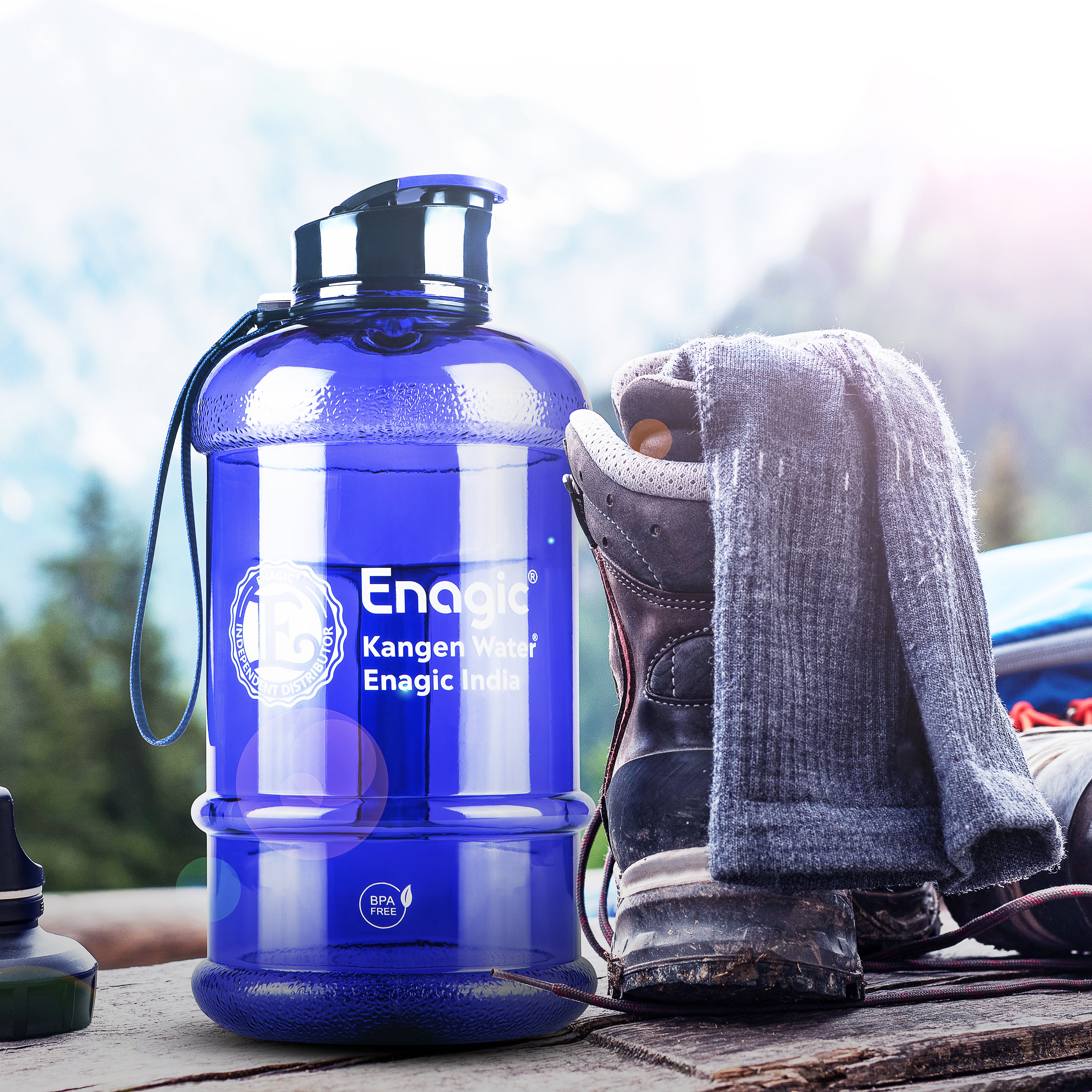 Enagic Kangen 1300ml Tritan Water Bottle – Glossy Finish Sipper with Strap | BPA-Free, Leakproof, Reusable