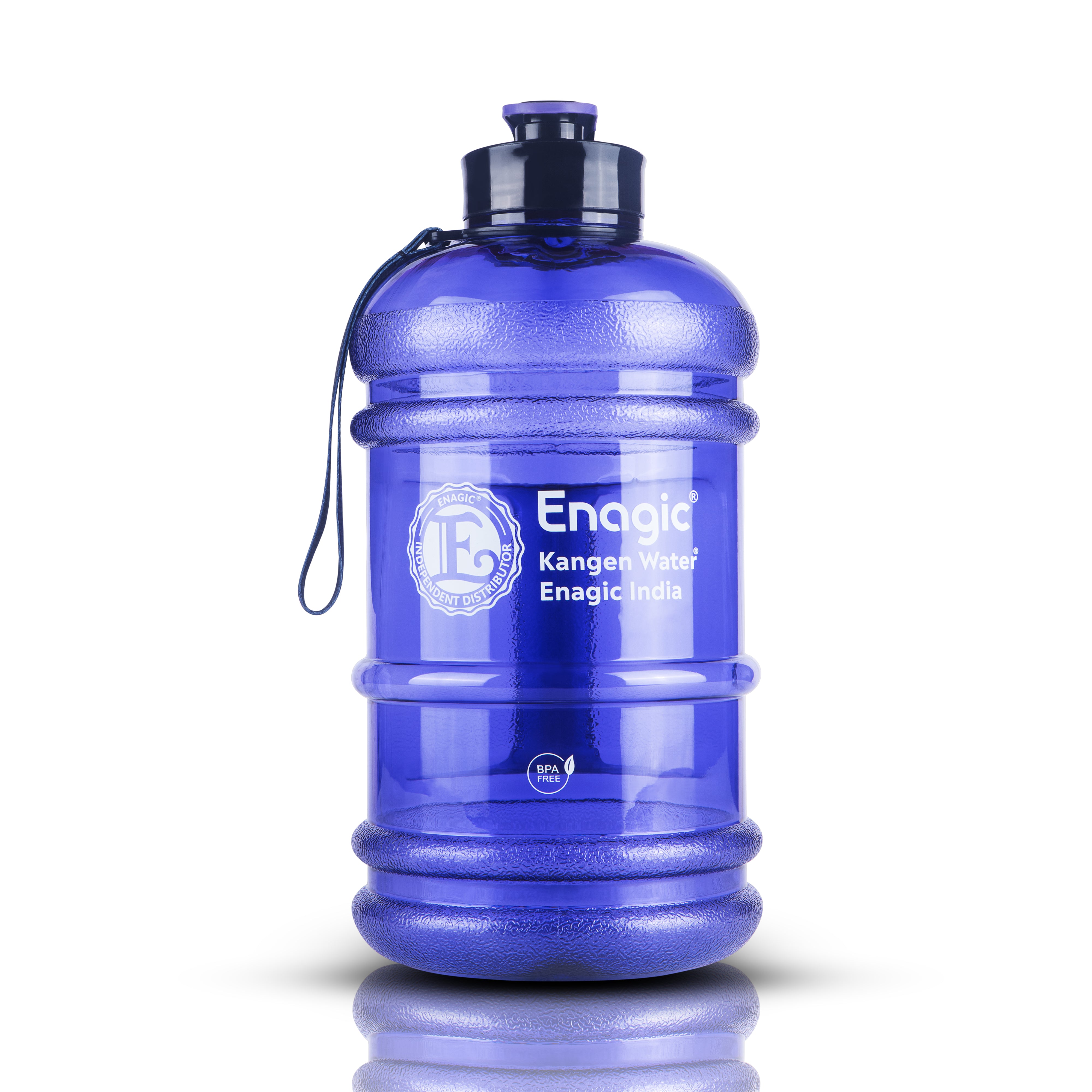 Enagic Kangen 2000ml Tritan Water Bottle – Extra-Large Glossy Finish Sipper with Strap | BPA-Free, Leakproof, Durable & Reusable