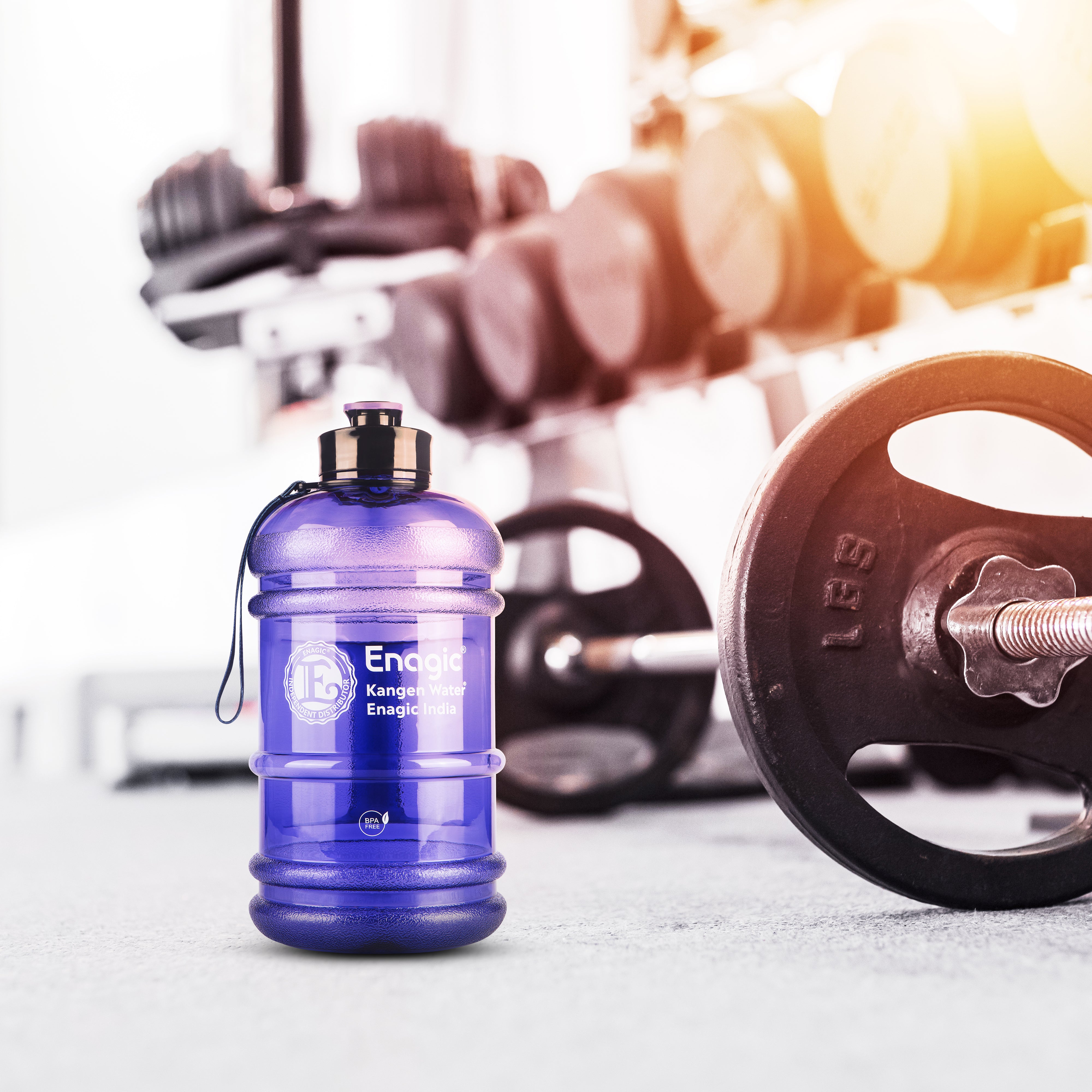 Enagic Kangen 2000ml Tritan Water Bottle – Extra-Large Glossy Finish Sipper with Strap | BPA-Free, Leakproof, Durable & Reusable