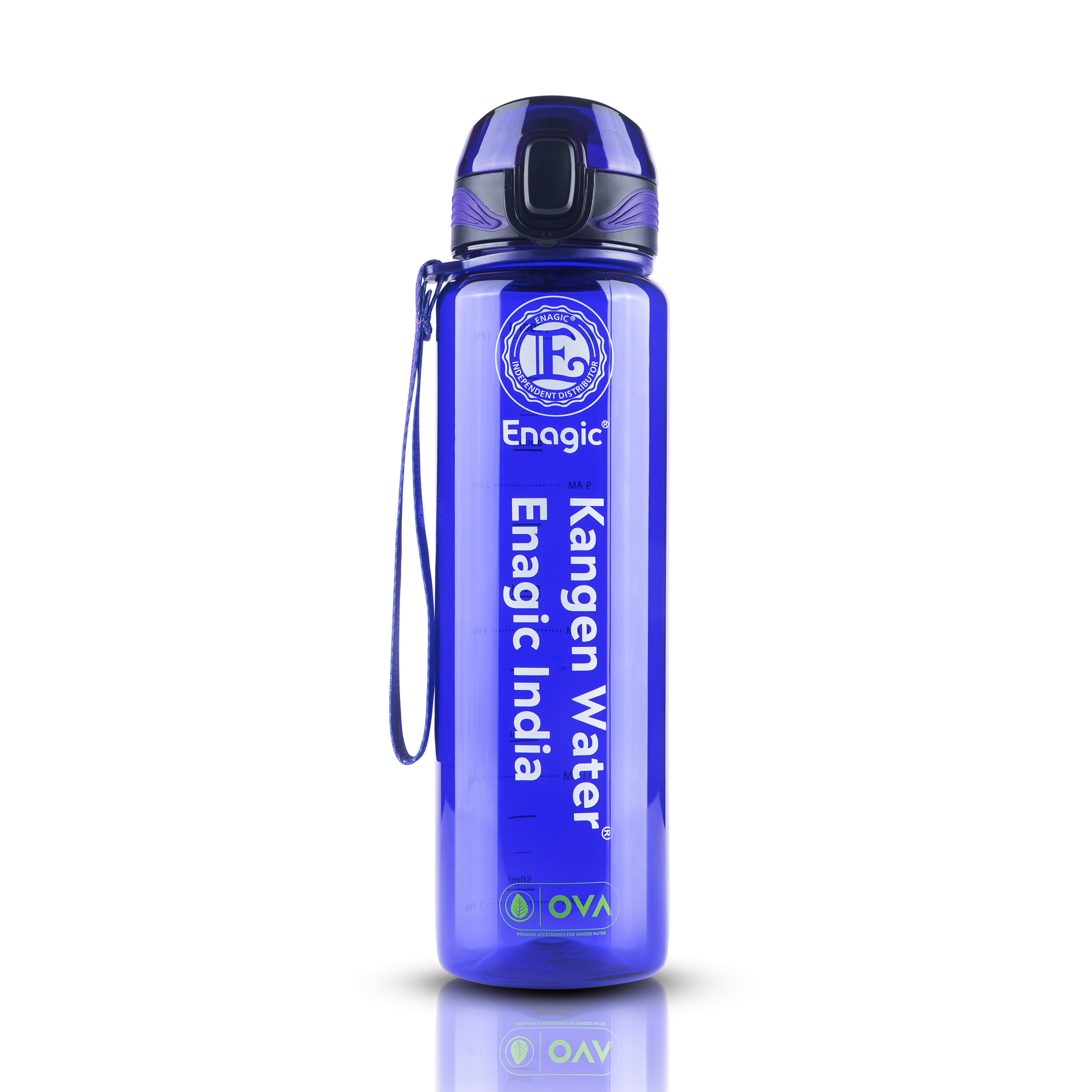 Enagic Kangen 1000ml Tritan Water Bottle – Glossy Finish | BPA-Free, Leakproof, Reusable with Cup Style Lid