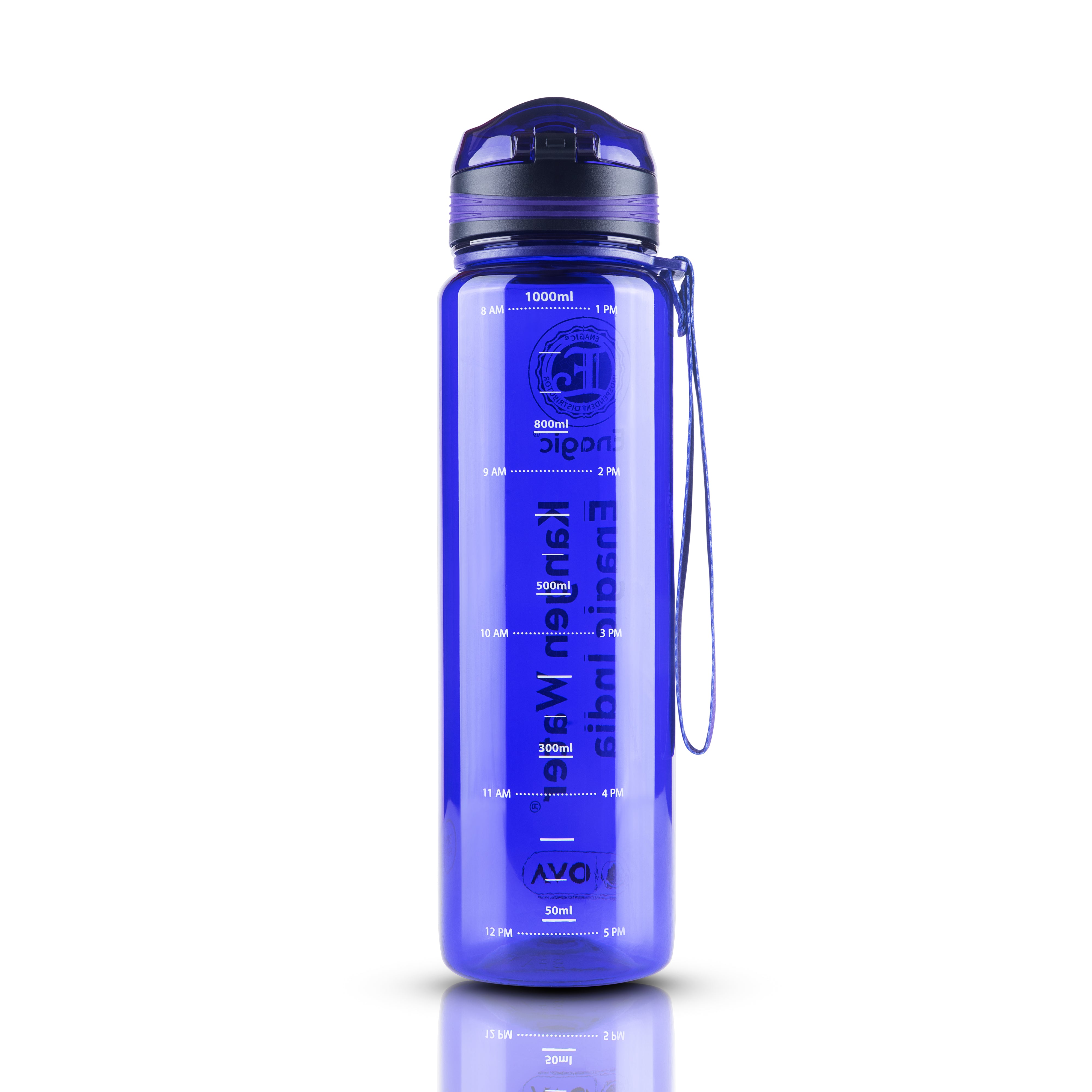 Enagic Kangen 1000ml Tritan Water Bottle – Glossy Finish | BPA-Free, Leakproof, Reusable with Cup Style Lid