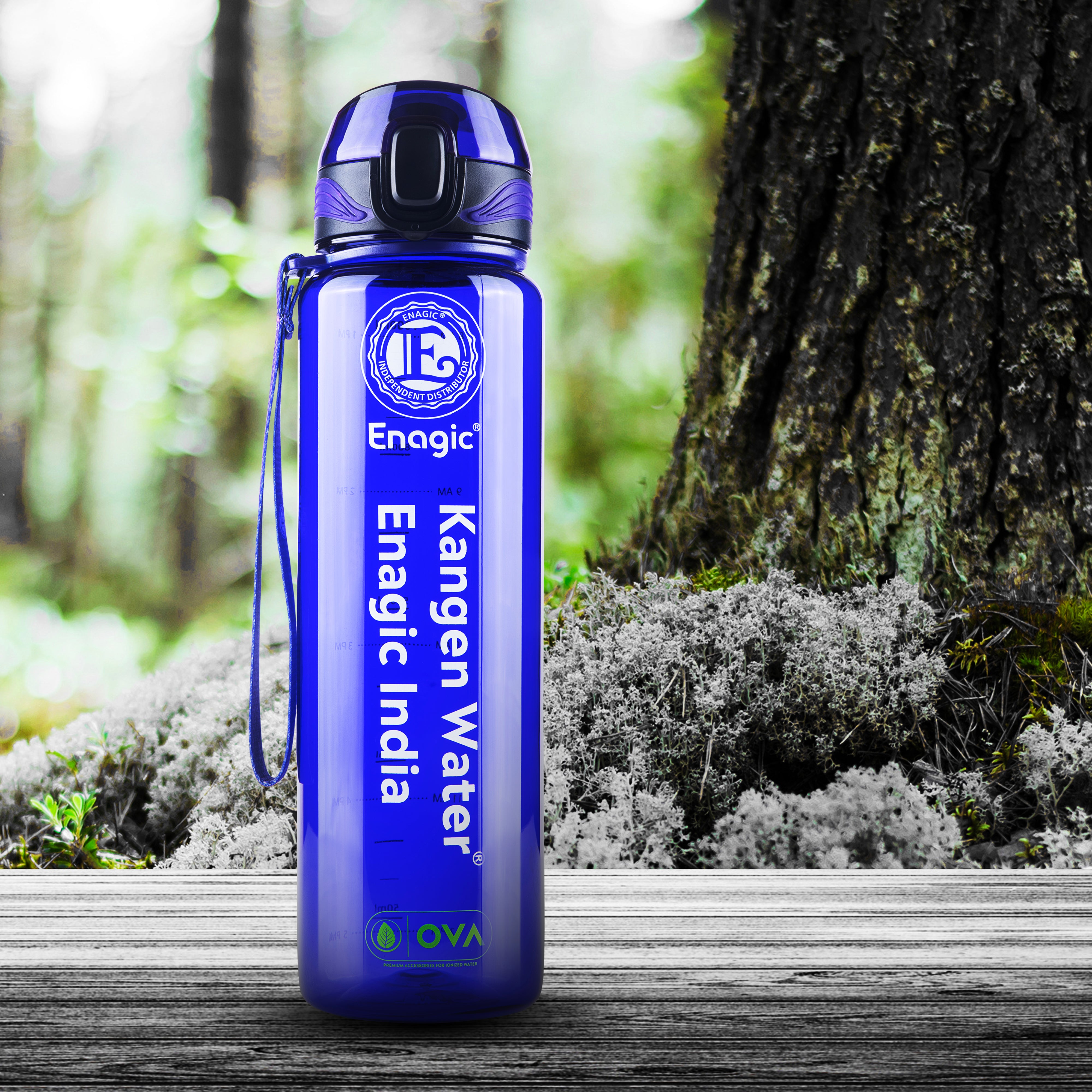 Enagic Kangen 1000ml Tritan Water Bottle – Glossy Finish | BPA-Free, Leakproof, Reusable with Cup Style Lid