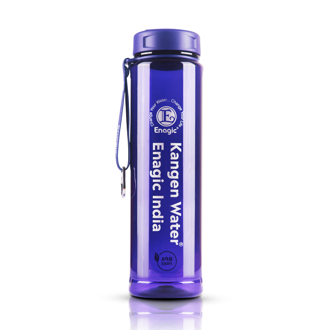 Enagic Kangen 1000ml Tritan Water Bottle – Steel Ring, Strap Holder & Motivational Time Markers | BPA-Free, Leakproof, Reusable“Stay Motivated. Stay Hydrated.”