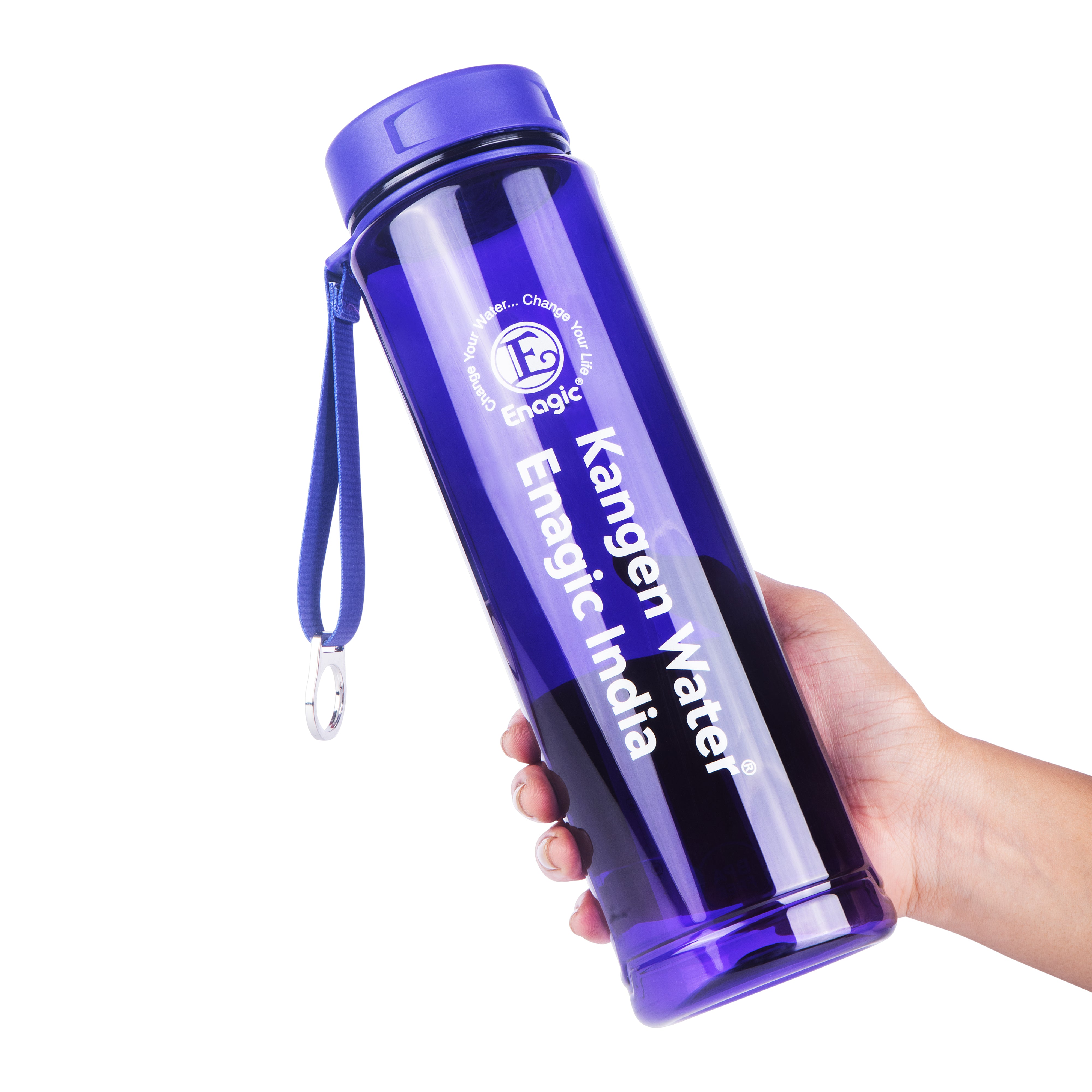 Enagic Kangen 1000ml Tritan Water Bottle – Steel Ring, Strap Holder & Motivational Time Markers | BPA-Free, Leakproof, Reusable“Stay Motivated. Stay Hydrated.”