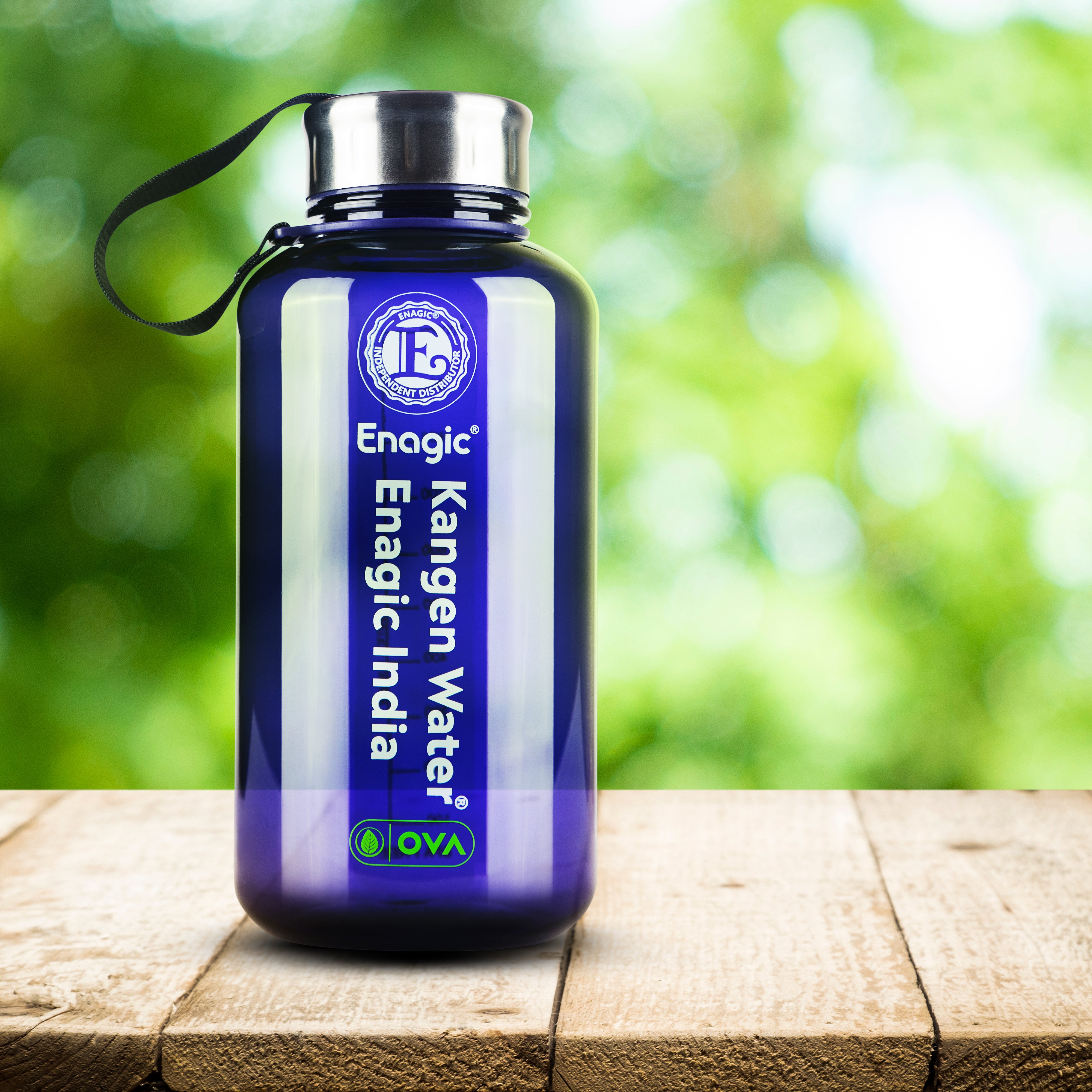 Enagic Kangen 1000ml Tritan Water Bottle – BPA-Free, Leakproof, Reusable | Classic Design with Steel Lid & Strap