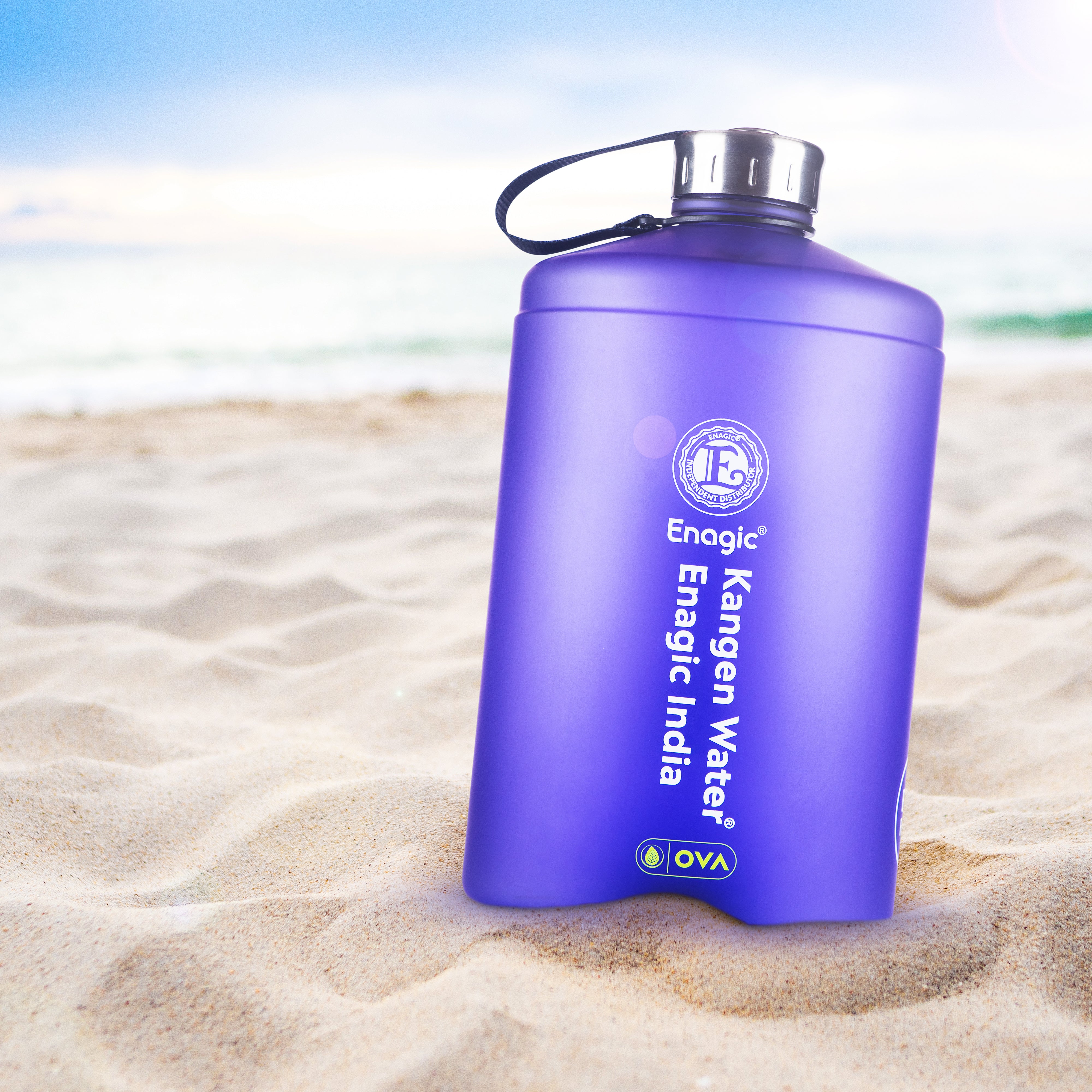 Enagic Kangen 3700ml Tritan Water Bottle – Matte Finish with Stainless Steel Lid & Handle | BPA-Free, Leakproof, Mega Size & Durable